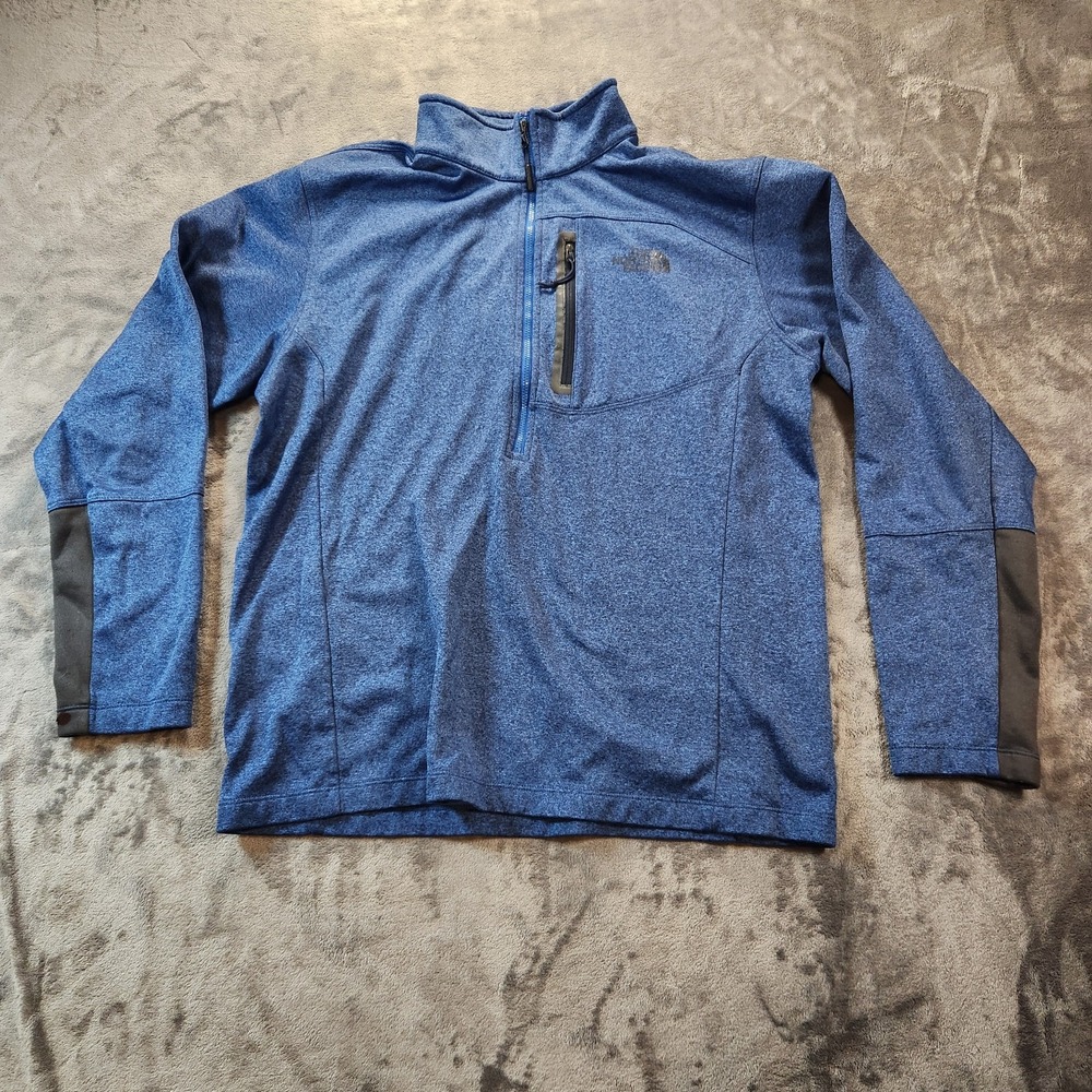 The North Face Sweater Mens Large Blue Canyonlands 1/2 Zip Fleece Pullover